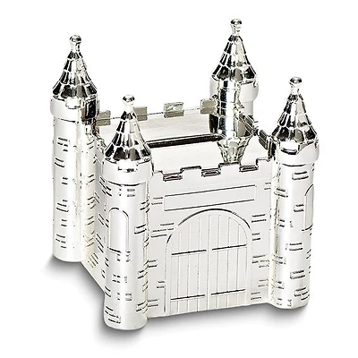 Silver-tone Zinc Alloy Castle Bank