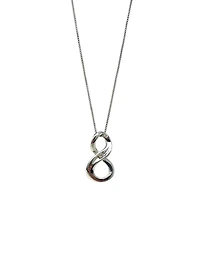 Sterling Silver 0.063cttw Diamond Infinity Necklace, 18"