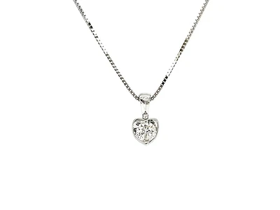 10K White Gold 0.30cttw Canadian Diamond Solitaire Pendant, 18"