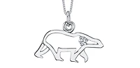 10K White Gold 0.067cttw Canadian Diamond Polar Bear Pendant, 18"