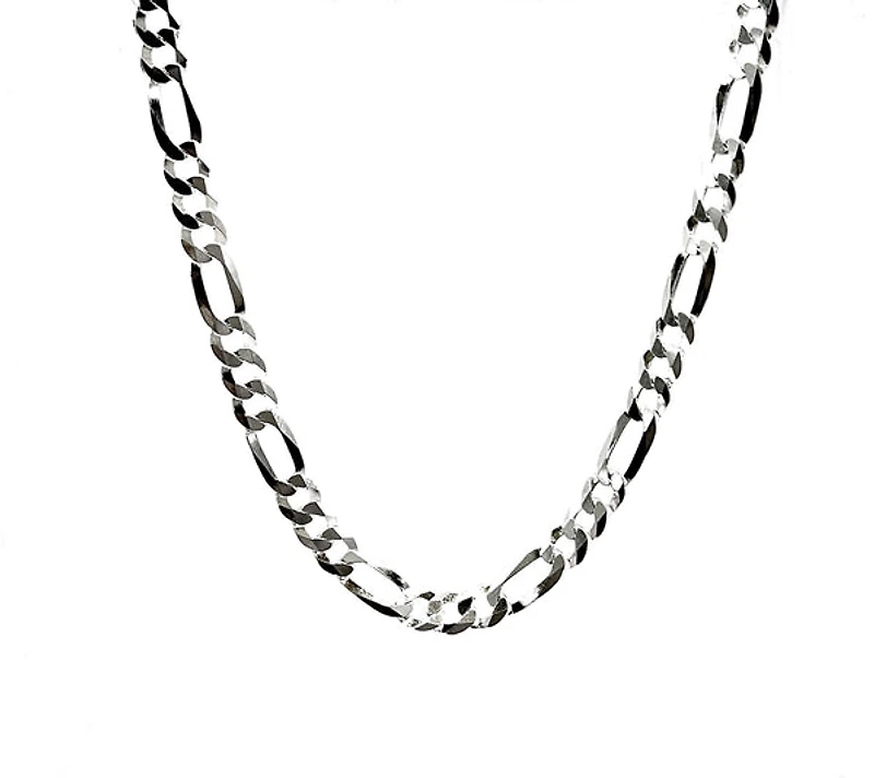 925 Sterling Silver Chain Flat Figaro 22" - 4.8mm