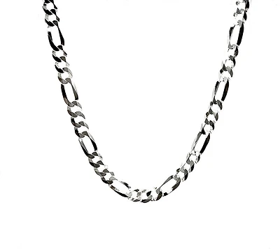 925 Sterling Silver Chain Flat Figaro 22" - 4.8mm