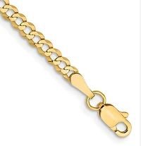 14K Yellow Gold Lightweight Flat Cuban Curb Chain