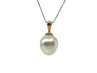14K Yellow Gold 12.5mm South Sea Pearl Pendant with 10K Yellow Gold Chain