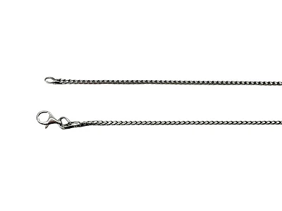 925 Sterling Silver 1.40mm High Rhodium Plated Franco Chain with Lobster Clasp - 18 Inches