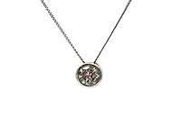 10K White Gold 0.20cttw Bezel Set Diamond Pendant, 18"
