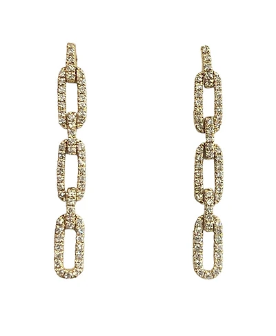 14K Yellow Gold 0.33cttw Diamond Dangle Earrings