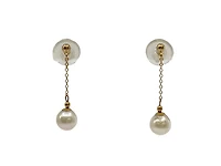 14K Gold Cultured Pearl Earrings with Butterfly Backs