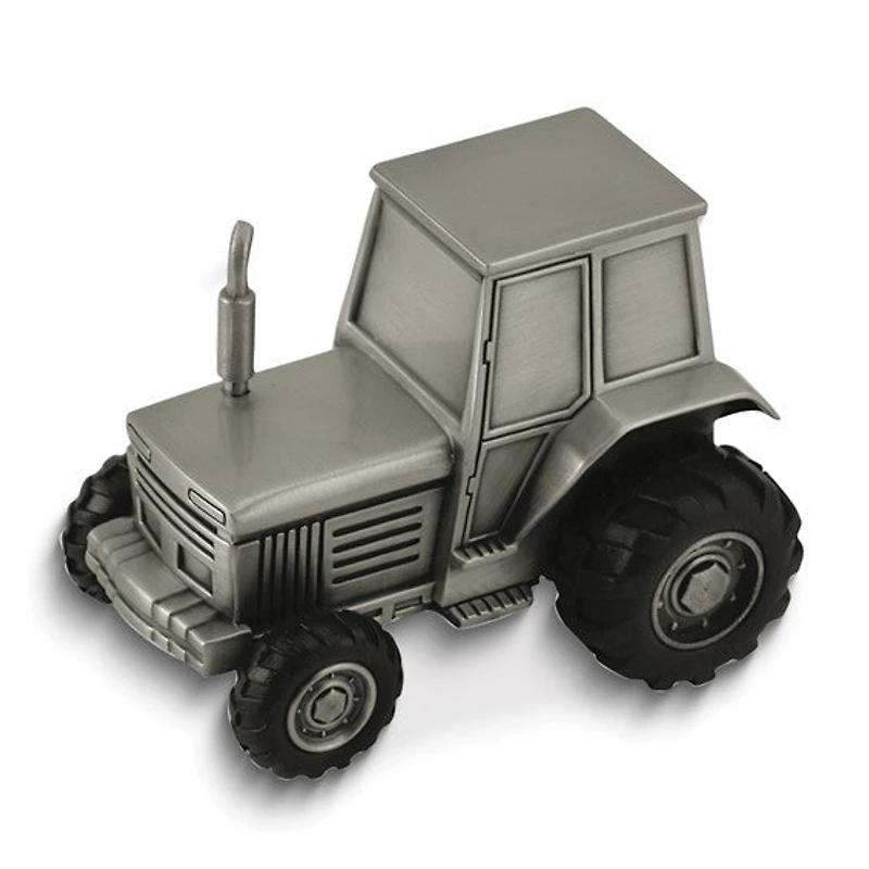 Pewter-tone Finish Metal Tractor Bank