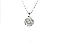 10K White Gold 0.20cttw Diamond Pendant, 18"