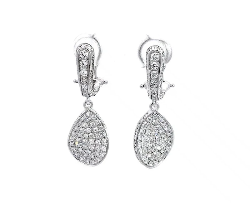 14K White Gold 2.15cttw Diamond Dangle Earring