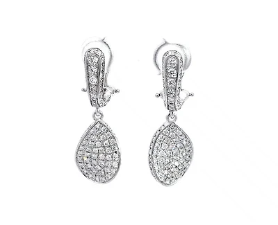 14K White Gold 2.15cttw Diamond Dangle Earring