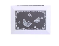White Jewel Box with Butterflies AT402