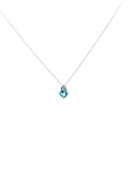 Blue Topaz and Diamond Pendant