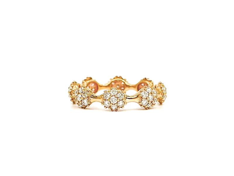 14K Rose Gold 1.10cttw Diamond Eternity Ring, size 6