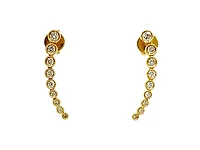 14K Yellow Gold 0.34cttw Diamond Earrings - 21mm