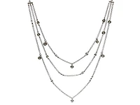 14K White Gold 0.39cttw 3 Tiered Diamond Necklace - 20 Inches