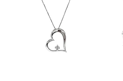 10K White Gold Canadian Diamond 0.051cttw Necklace