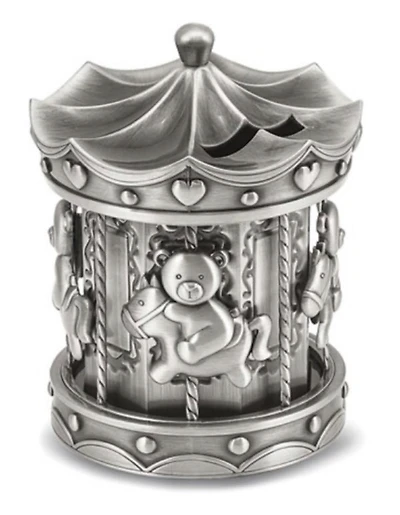 Pewter-Tone Finish Carousel Bank