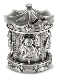 Pewter-Tone Finish Carousel Bank