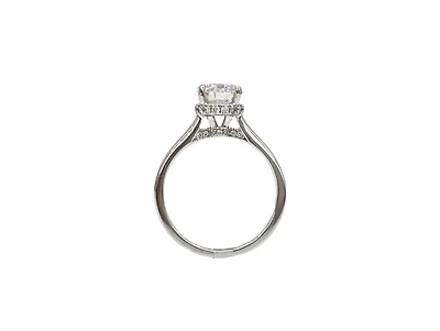 18K Lab Grown Round Brilliant Cut 1.69cttw Claw Set Diamond Ring