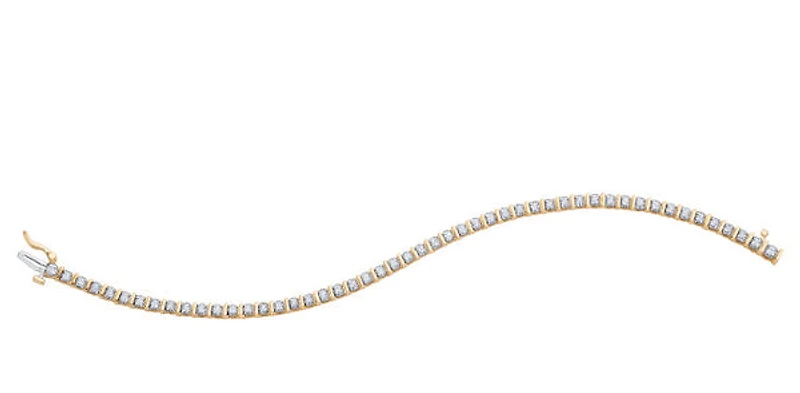10K Yellow Gold 0.50cttw Diamond Tennis Bracelet, 7"