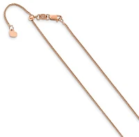 Adjustable 10K Gold Wheat Chain 16" - 22" 1.0mm