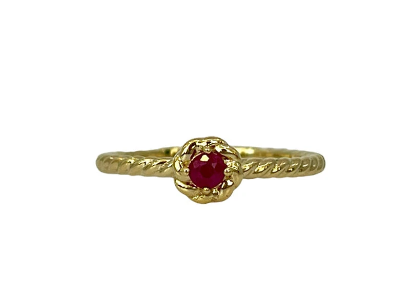 10K Yellow Gold Garnet Ring - 4.5