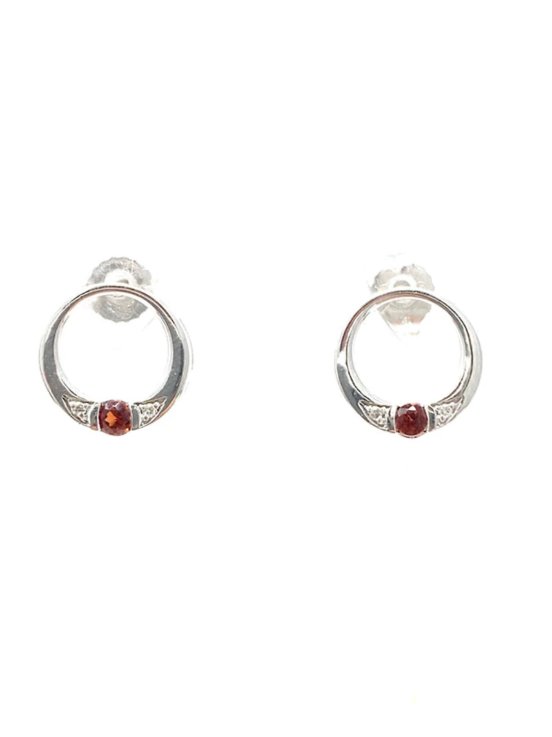 Garnet and Diamond Earrings