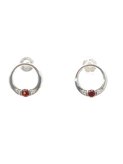 Garnet and Diamond Earrings
