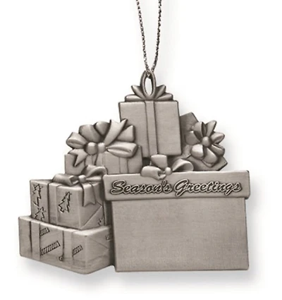 Pewter Gift Packages Engraveable Ornament