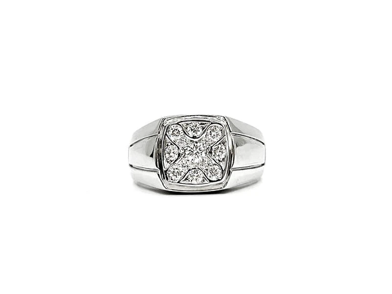 14K White Gold 0.50cttw Diamond Gents Ring, size 10