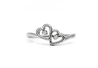 10K White Gold 0.01cttw Round Cut Diamond Ring, size 5.75 - 4.5