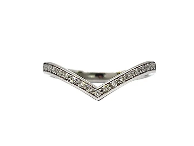 10K White Gold Diamond “V” Ring