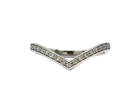 10K White Gold Diamond “V” Ring