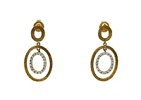 14K 2 Tone 0.25cttw Diamond Earrings