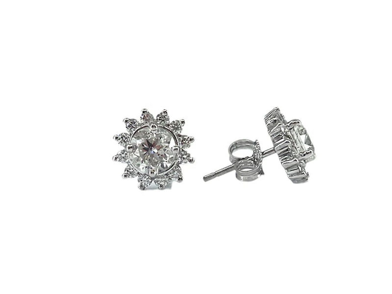 14K White Gold 2.63cttw Diamond Stud Earrings
