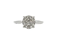 14K White Gold 0.47cttw Diamond Halo Engagement Ring, size 6.5