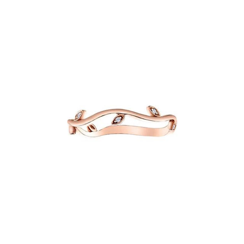 10K Rose Gold 0.024cttw Diamond Ring- Size 6.5