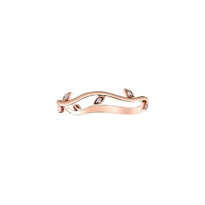 10K Rose Gold 0.024cttw Diamond Ring- Size 6.5