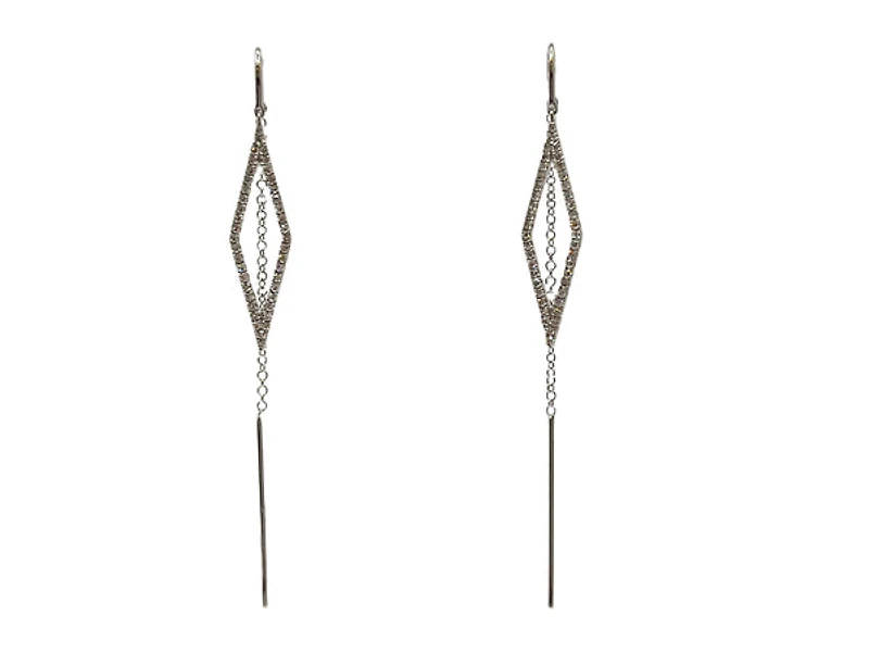 14K White Gold Diamond Dangle Earring 0.26cttw