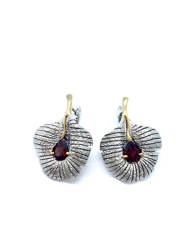 Silver Garnet Earring