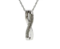 10K White Gold 0.05cttw Diamond Pendant, 18"