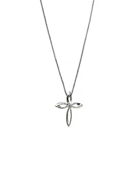 Diamond Cross Silver Necklace