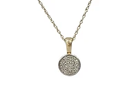 10K White & Yellow Gold 0.10cttw Diamond Pendant, 18"