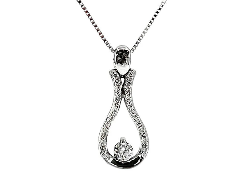 10K White Gold 0.20cttw Canadian Diamond Necklace, 18"