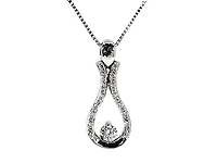 10K White Gold 0.20cttw Canadian Diamond Necklace, 18"