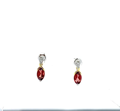 Garnet & Diamond Earrings