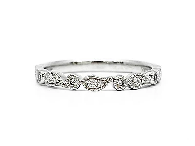 14K White Gold 0.13cttw Diamond Ring - Size 6.5