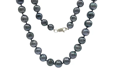 Black Cultured Graduated Pearl Strand with Sterling Silver Lobster Clasp